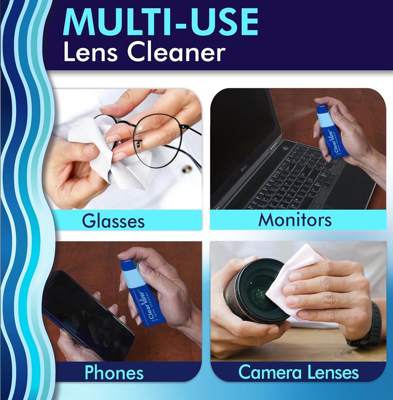 ClearView Portable Lens Cleaner Kit – Travel Size with Premium Cleaning Solution, Refillable Spray + Microfiber Cloth, Safe for All Lenses, Compact & On-the-Go - Image 5